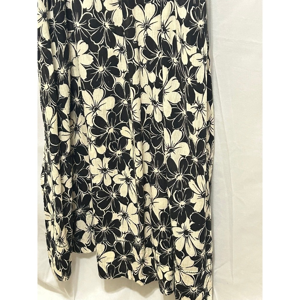The Great Black White Floral Ruffle Maxi Dress Scoop Neck Size 1 - Small - Picture 14 of 16